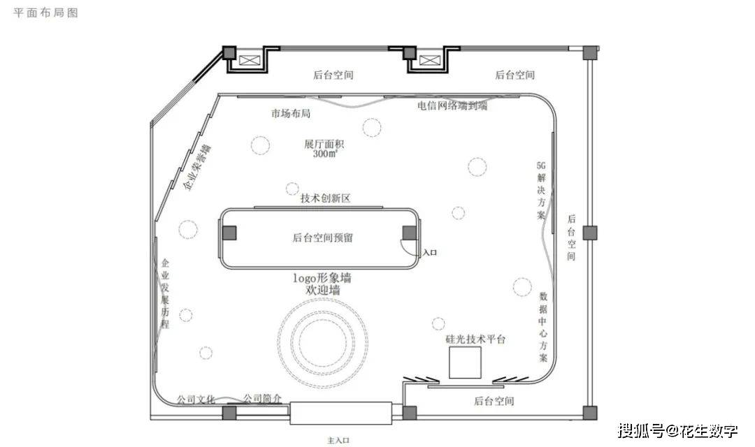 「讯特通信数字科技展厅全息,机柜展示区效果」随通信技术发展,5g技术