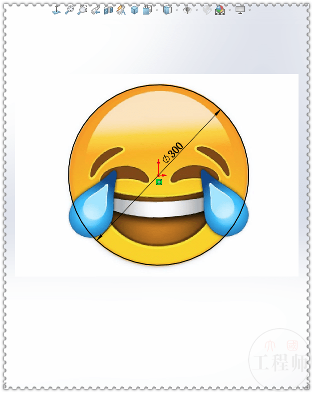 用solidworks画一个:笑哭表情(会用拉伸和切除就行)