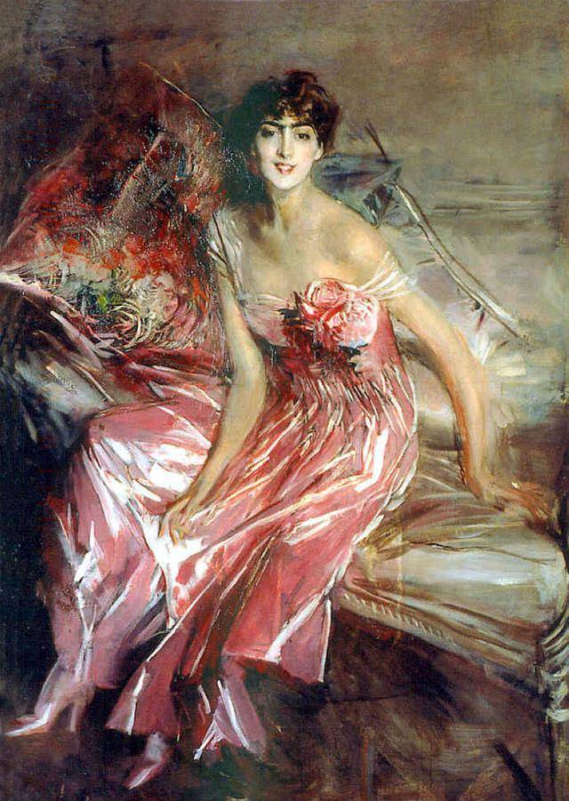 意大利著名的肖像画家乔瓦尼·博尔迪尼油画中的美艳贵妇