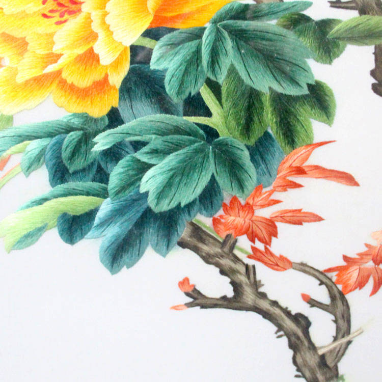品绣者湘绣 花开富贵 牡丹花四条屏 手工刺绣-搜狐大视野-搜狐新闻