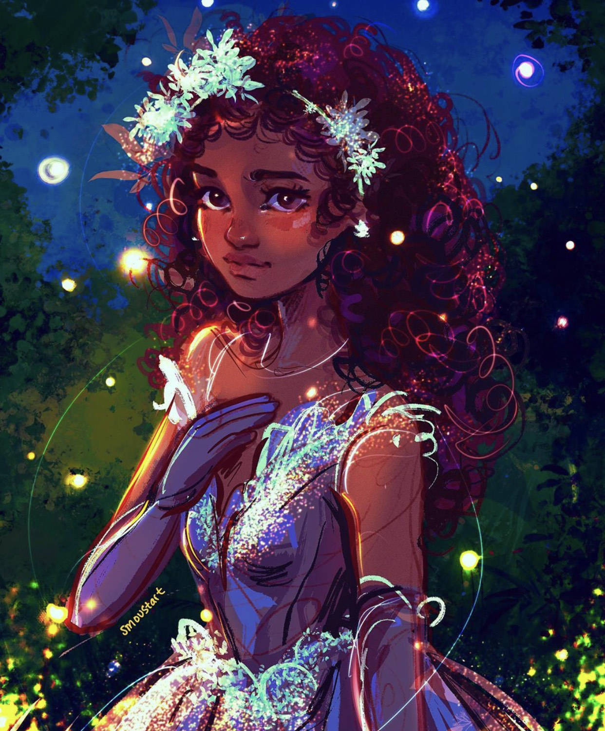 原创彩绘的画风油画的质感迪士尼公主美得很真实却与原版差得远