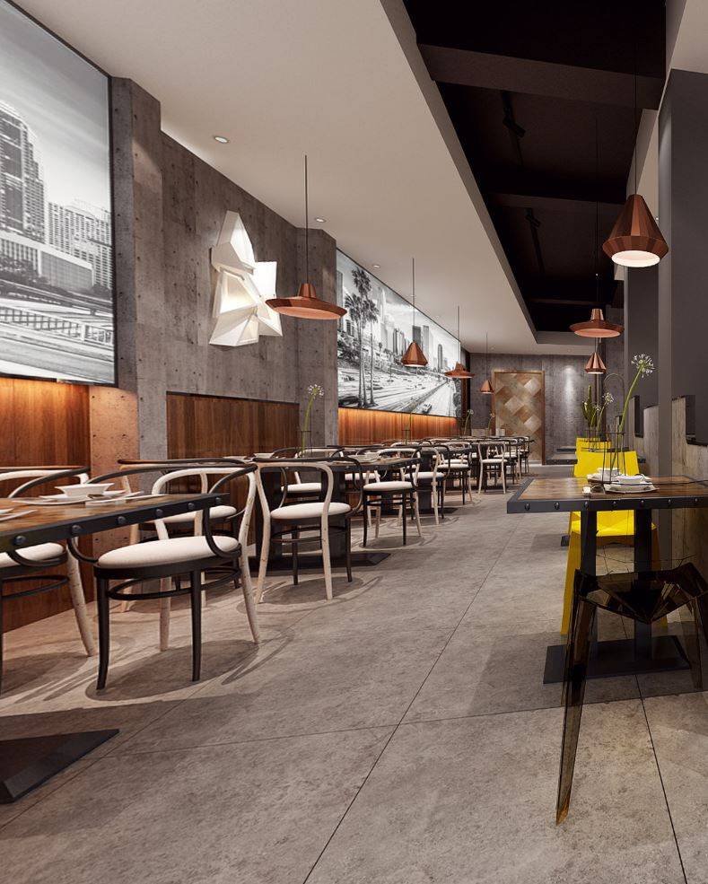 上海120平米工业餐厅餐饮空间装修案例效果图