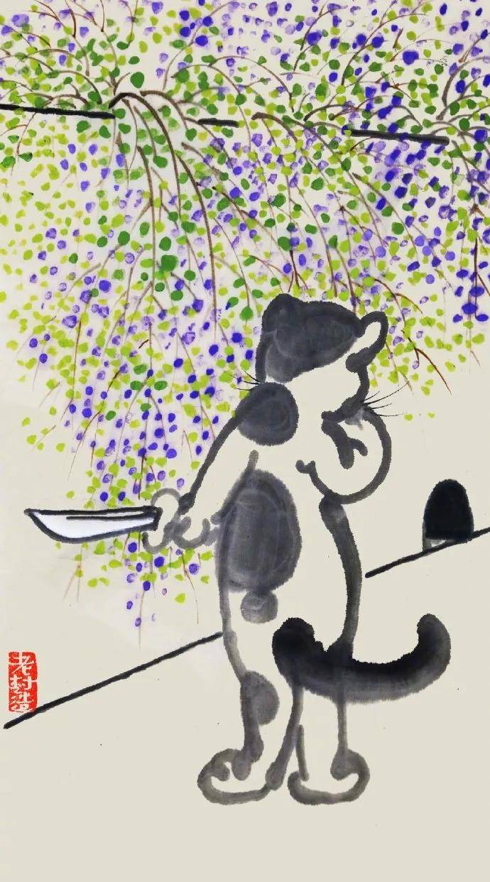 老树画画人间太多恩怨何如以猫为伴共度区区一生省去多少麻烦