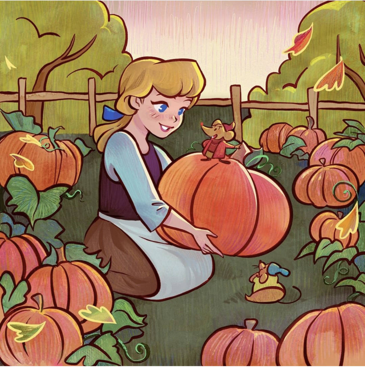 迪士尼公主如何"迎接秋天"?灰姑娘南瓜大丰收,宝嘉康蒂接地气