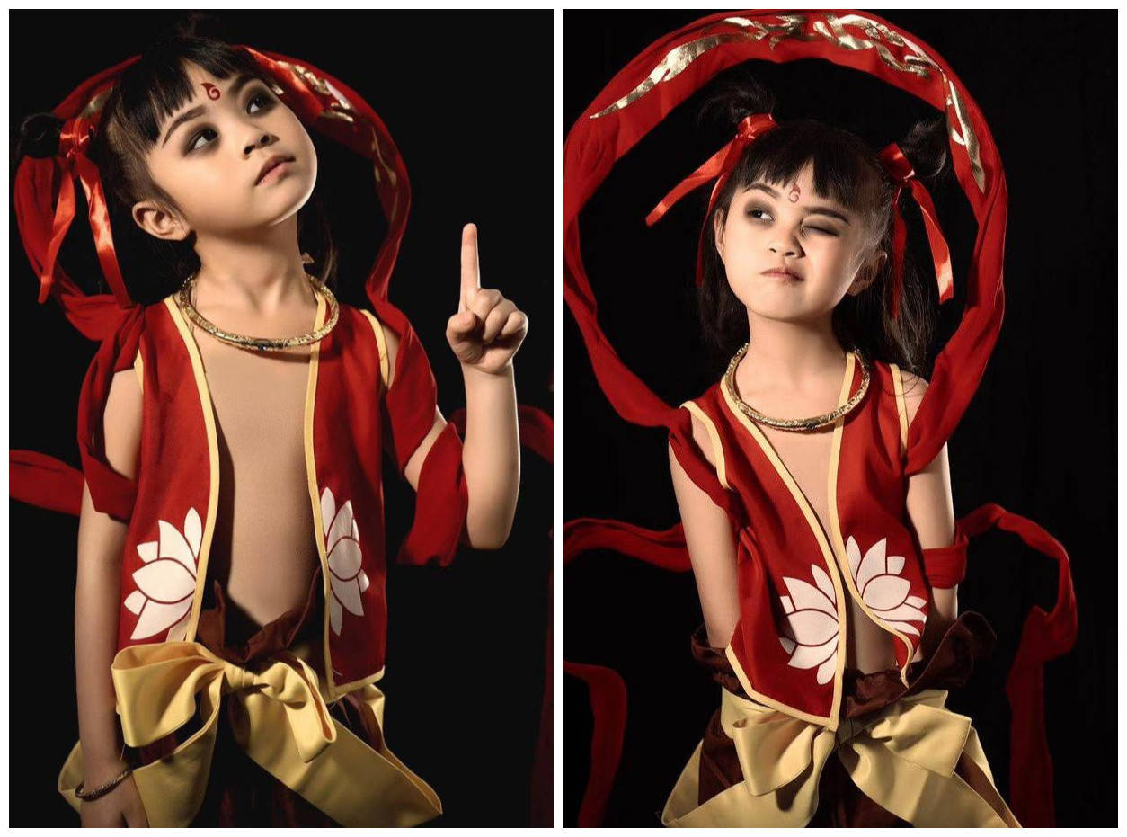 原创小朋友cos哪吒入木三分那些担心孩子不务正业的妈妈被打脸