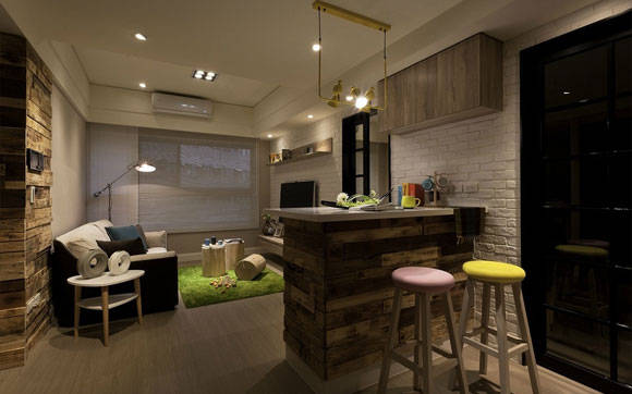 卧室装玻璃门,北欧风婚房设计效果很别致,入户多功能吧台最实用!