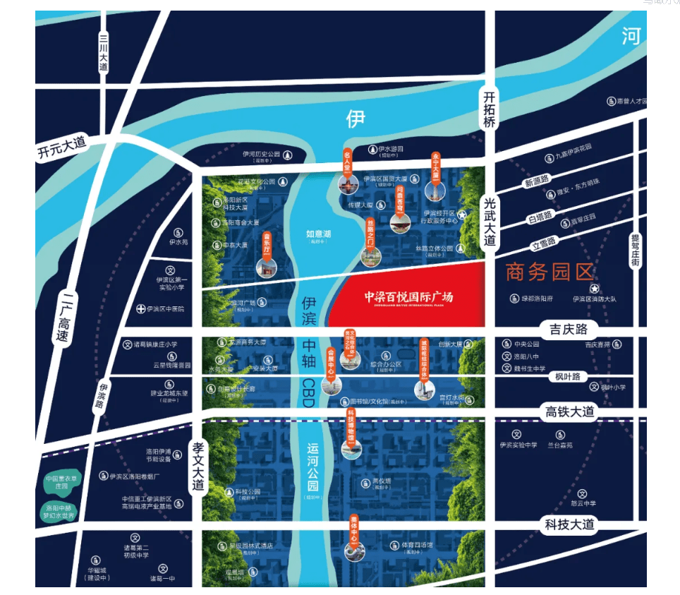 項目地址:洛陽市伊濱區光武大道與吉慶路交叉口西北角城市展廳地址