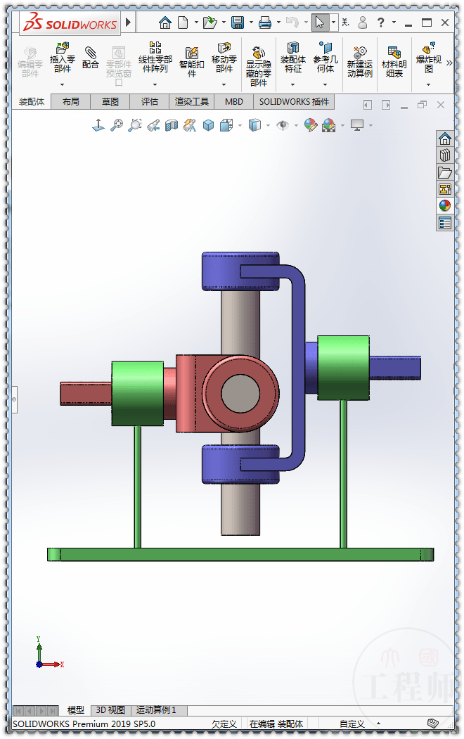 用solidworks画一个连轴传动装置这个比较简单只画了三个零件