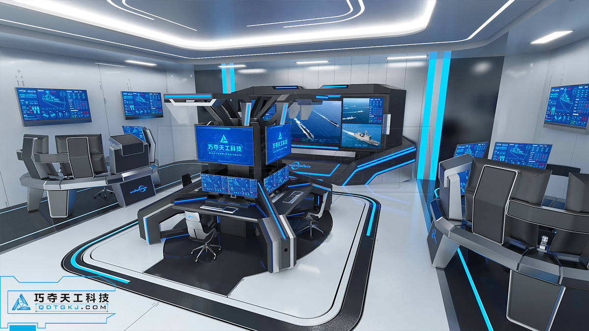 巧夺天工科技控制台-科技感海军指挥中心效果展示