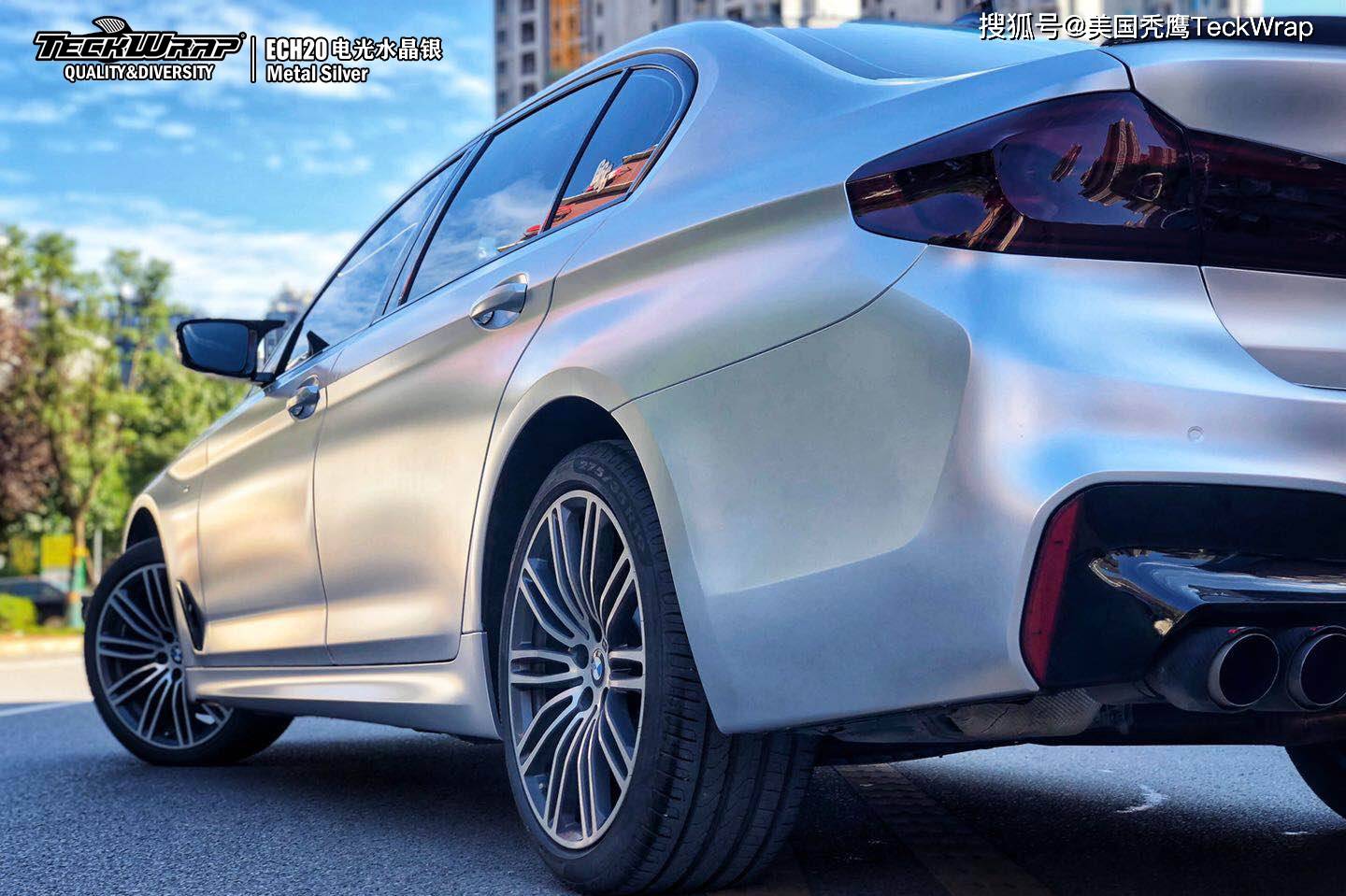 接受度很高的宝马5,改色膜用teckwrap秃鹰进口车身改色膜|ech20电光