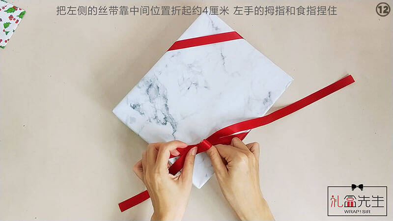 礼物包装斜角蝴蝶结的怎么打?_丝带