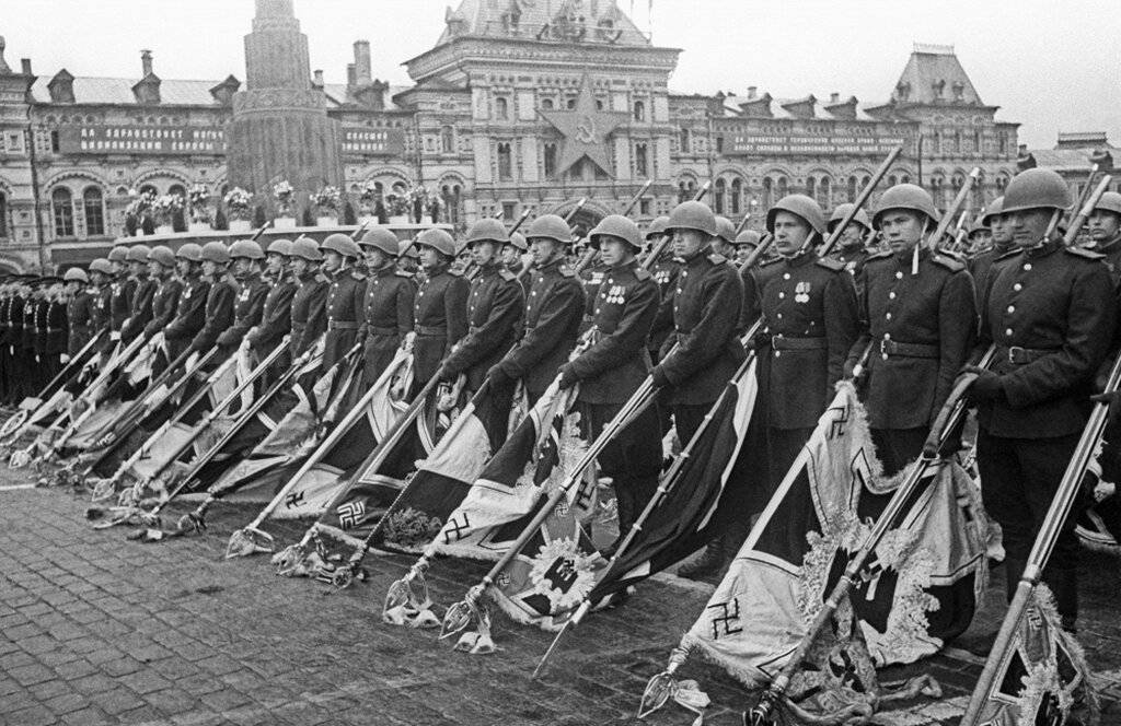 历史老照片1945年6月24日莫斯科红场胜利大阅兵