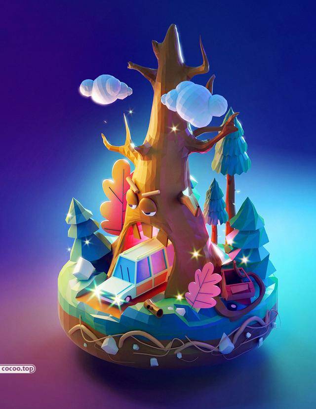 4d风格设计作品!给足立体感
