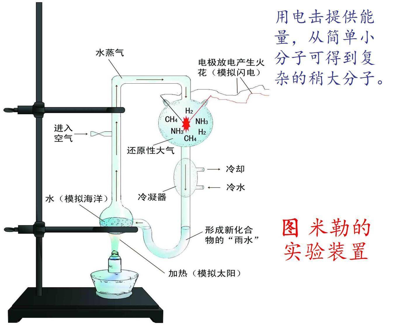 所以在过去原始海洋中存在着许多有机物,这一点通过米勒实验就能看出