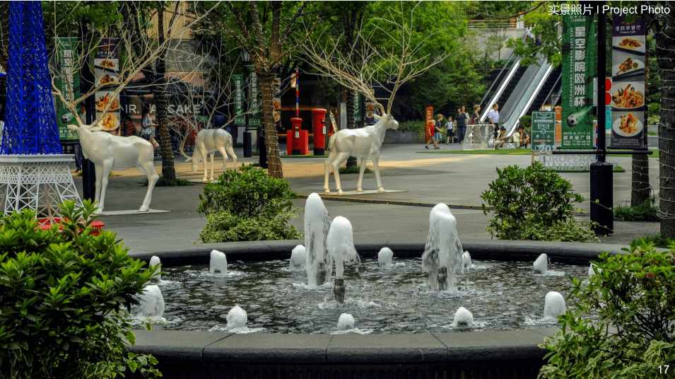 本方案雨水系统非常完善,雕刻发光二极管屏幕,圆形喷泉,层叠景观,雨水