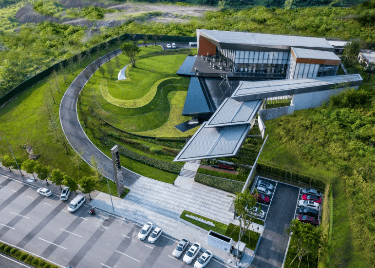 几何构图过度自然波浪,高差形成镜面和叠水,建筑外延挑台引流-搜狐大视野-搜狐新闻