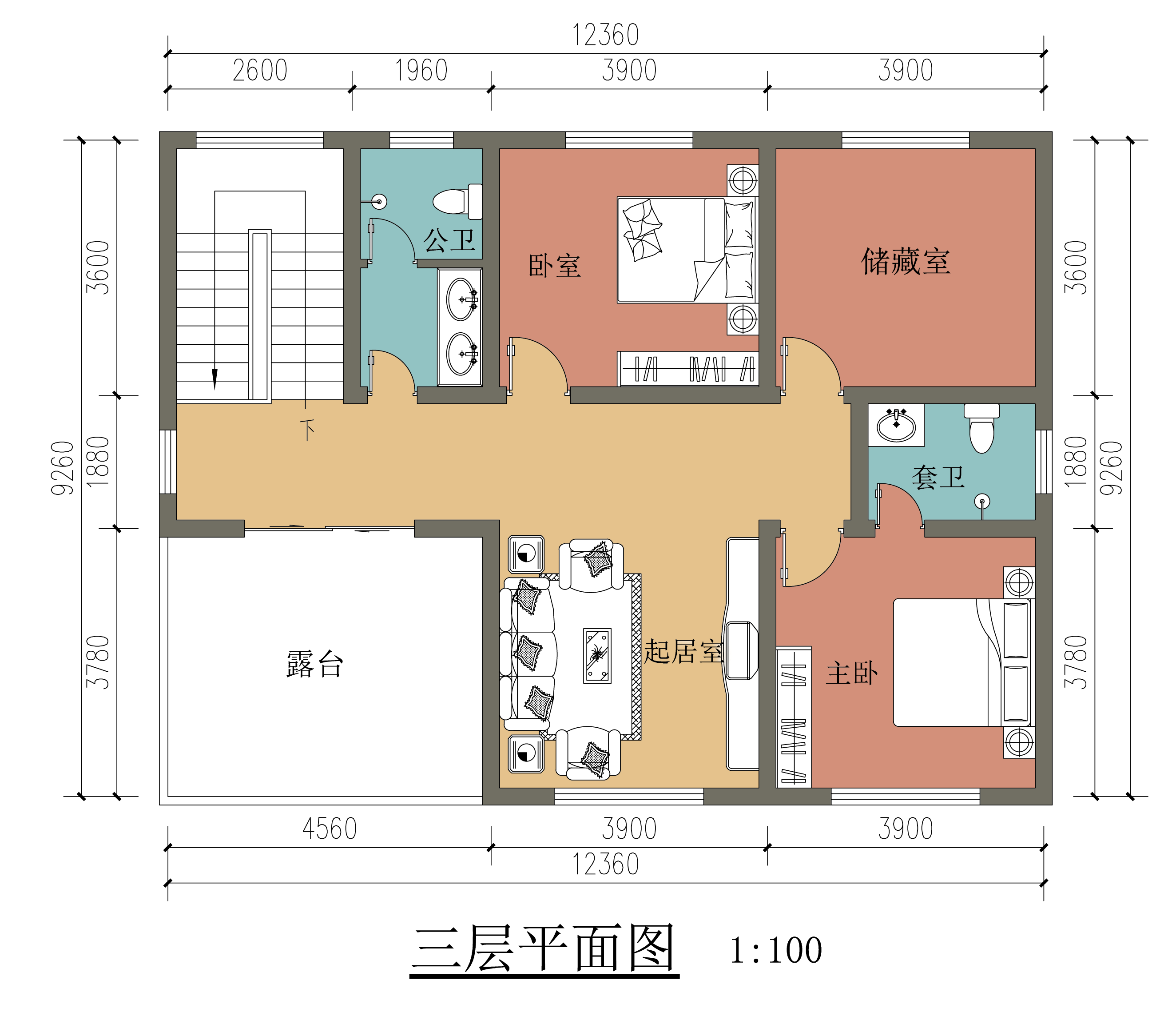 建一棟進深九米寬十三米的二層自建房如何設計