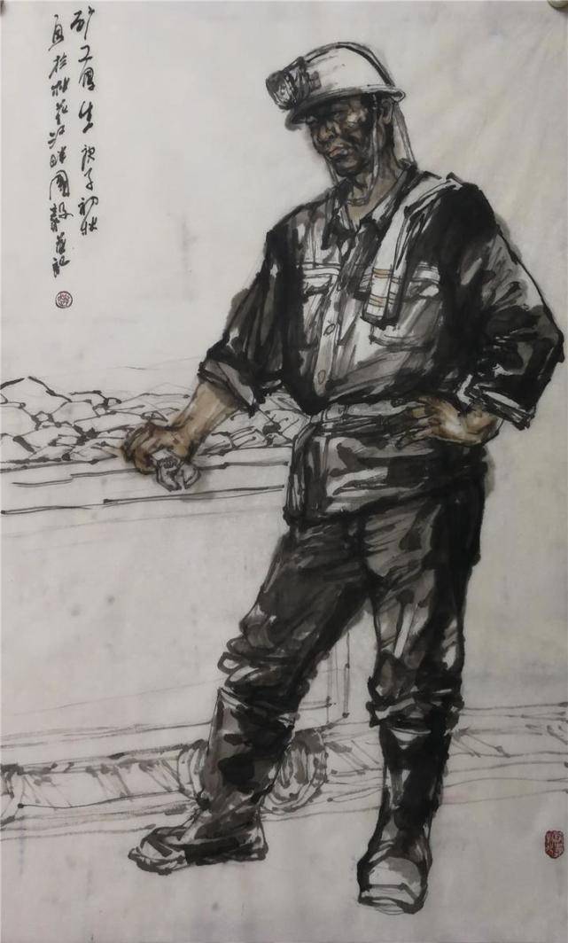 画家赵国毅教授最新煤矿工人写生作品欣赏