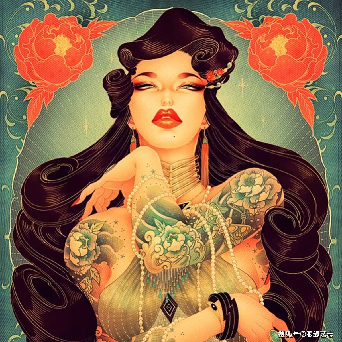 被画出的欲望:复古迷离的脂粉浓香,唯美绽放的海报女郎