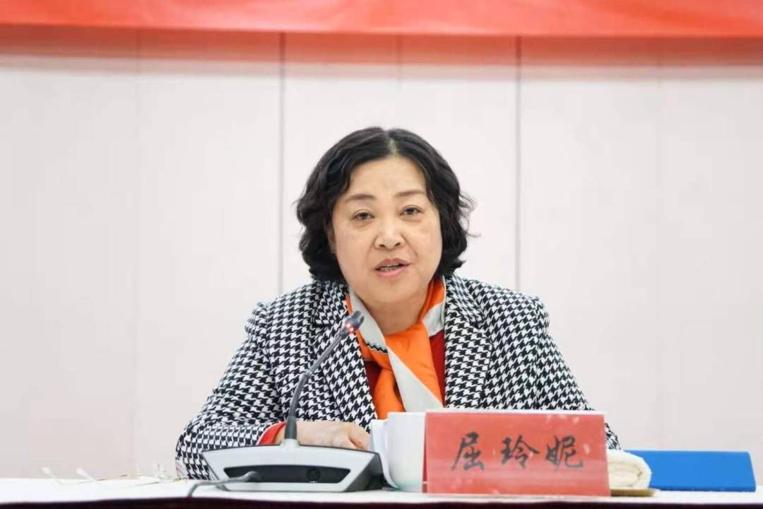 区人大常委会主任屈玲妮主持汇报会.