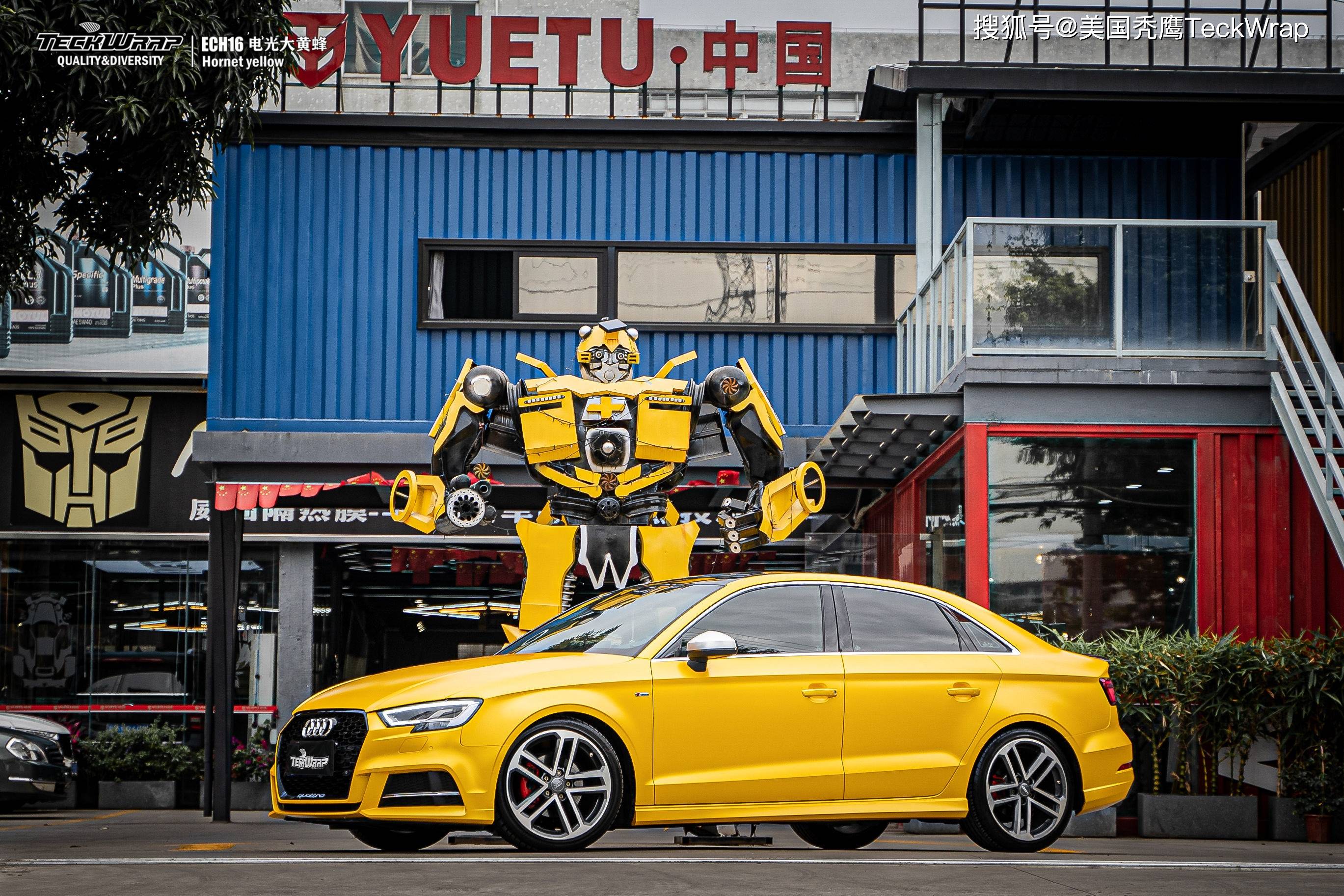 teckwrap秃鹰进口车身改色膜ech16电光大黄蜂奥迪a3