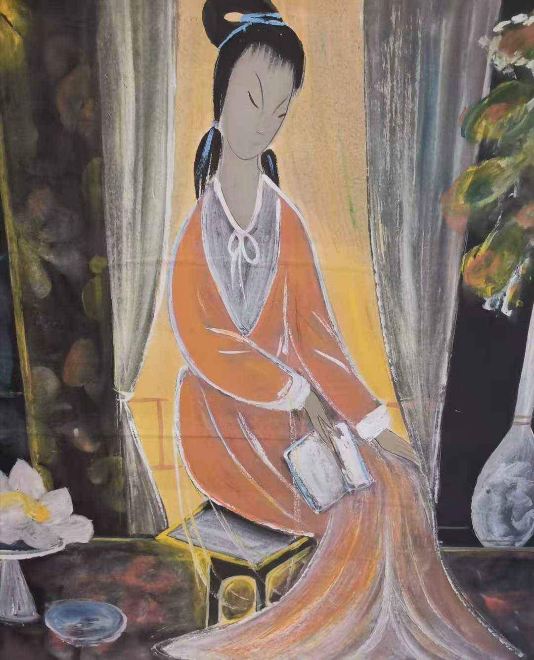 "画冠中西"林风眠,吴冠中作品展《白衣仕女》一类是彩墨画,略有光的