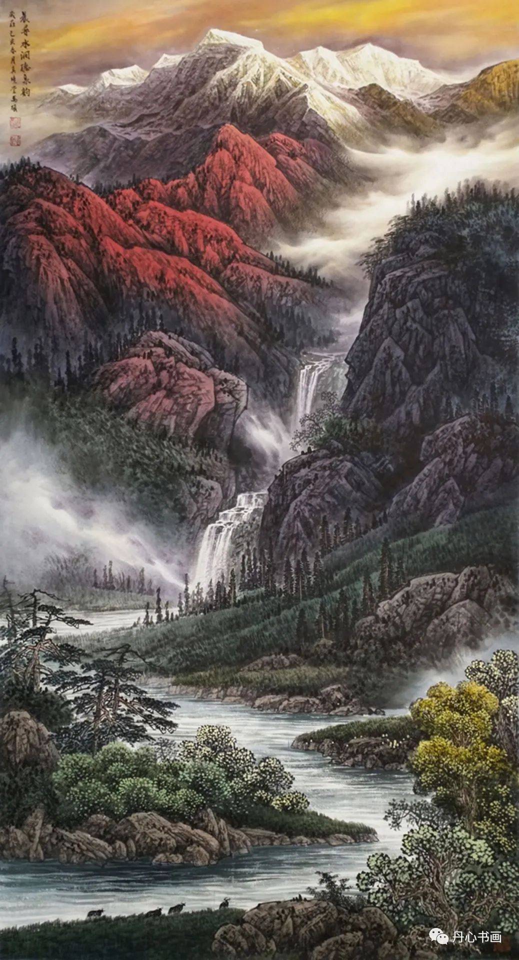 构图深远壮阔,笔法苍劲古拙|青年山水画家马硕