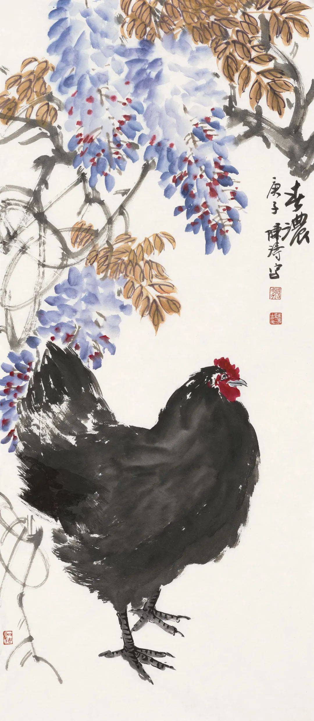 捻枝春花问春秋著名画家陈涛花鸟画赏读