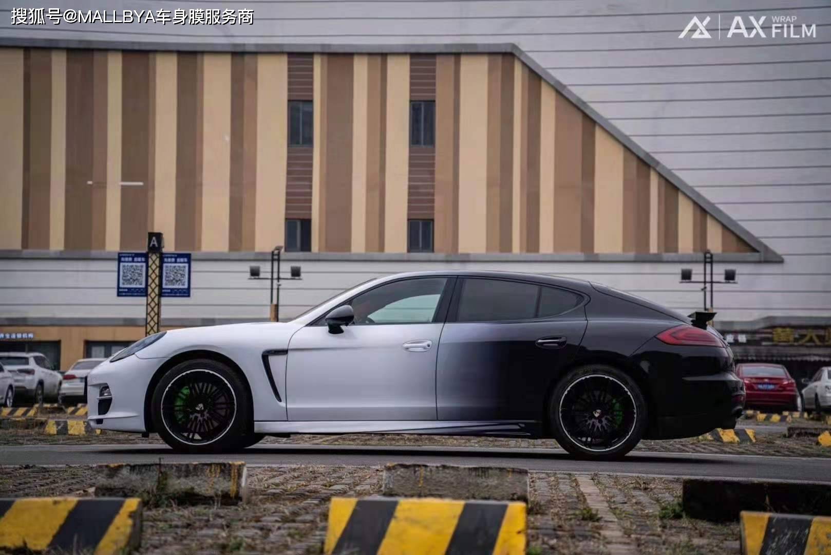 彩绘白黑渐变#ax film 保时捷帕拉梅拉# 为你量身定制的车身艺术品