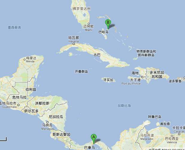 巴哈马位置地图图片