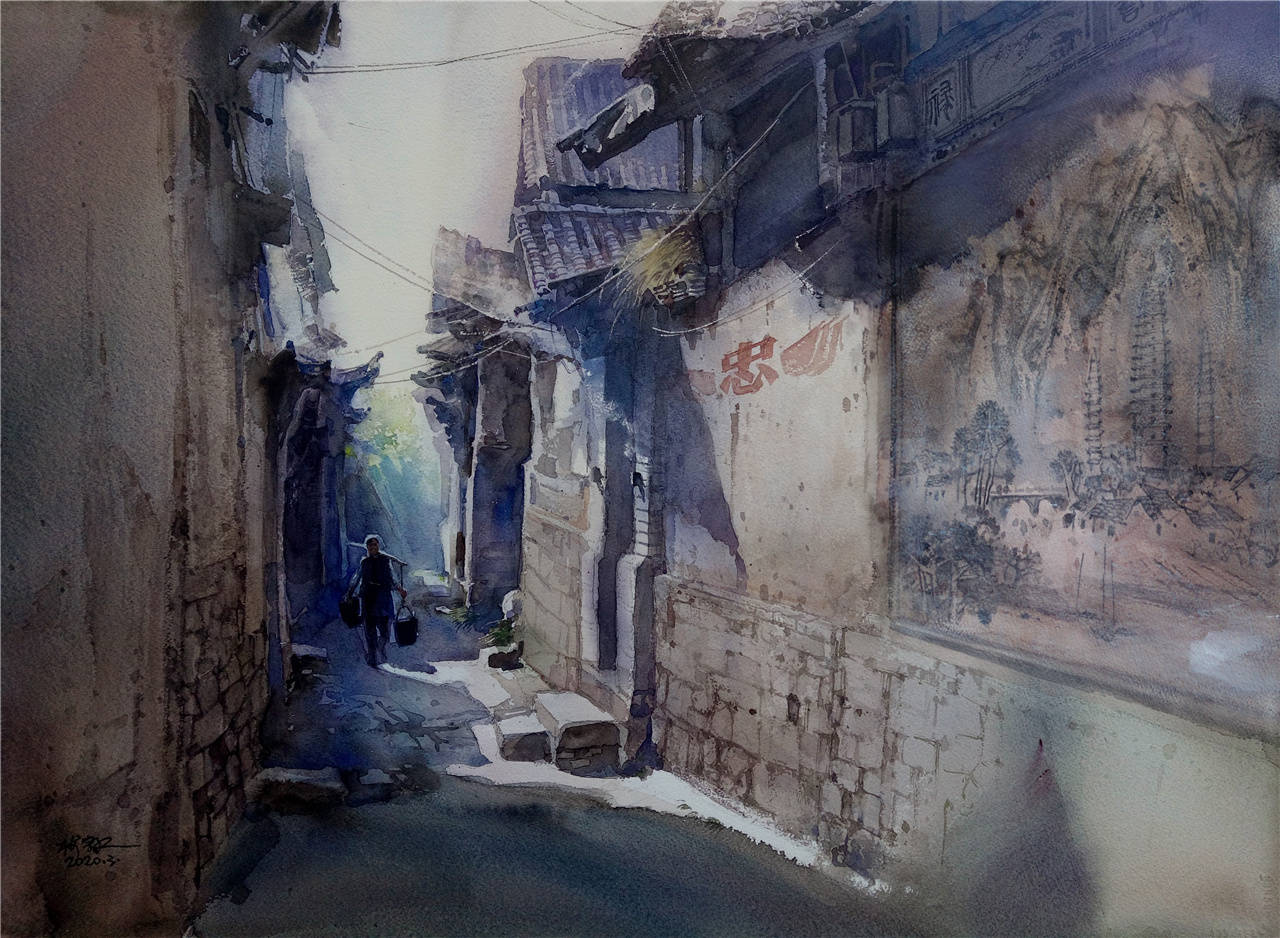 在这组水彩画里,读懂大理_洱海