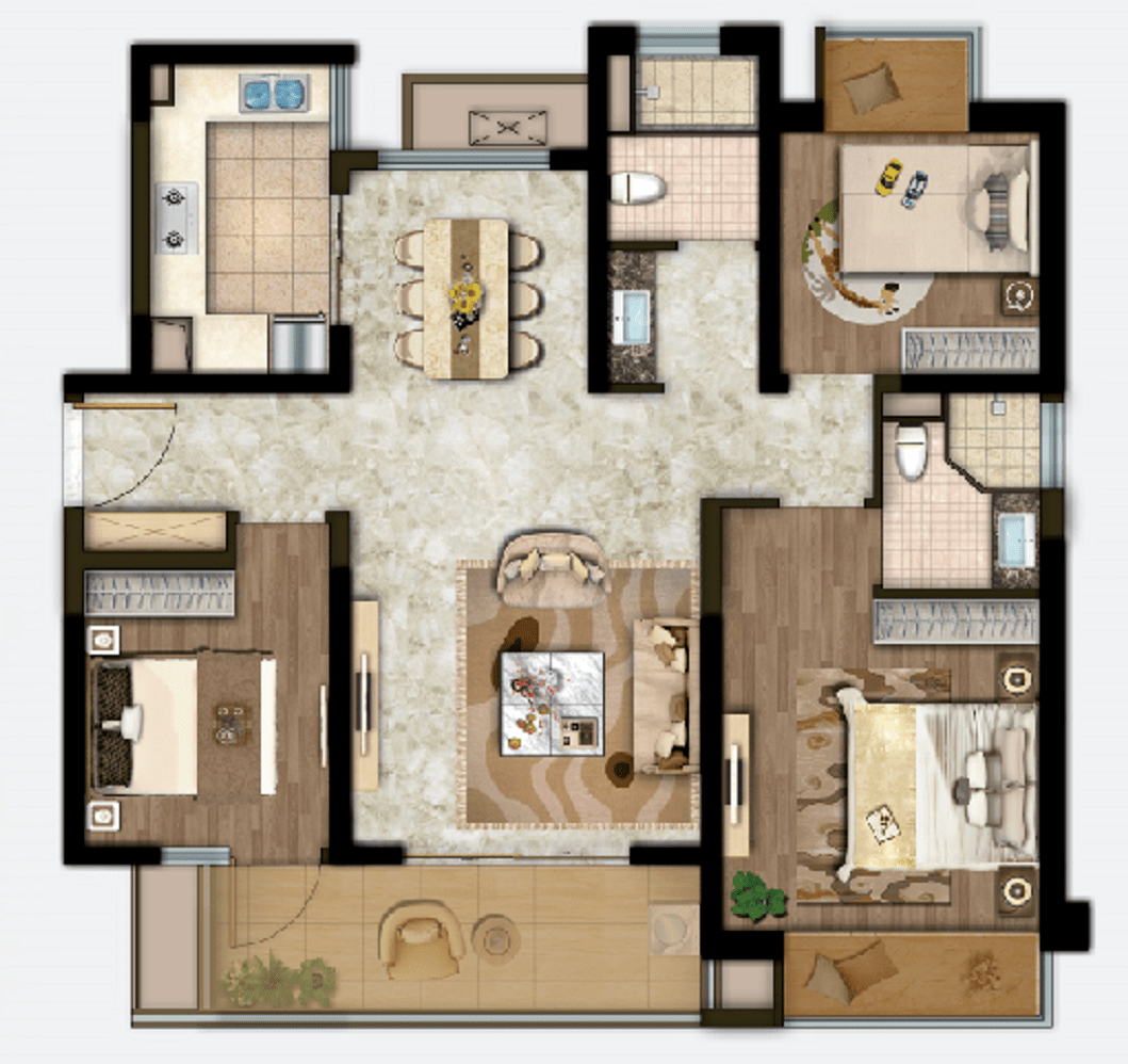 建面约123㎡户型图最后,这批在售的高层是精装房!