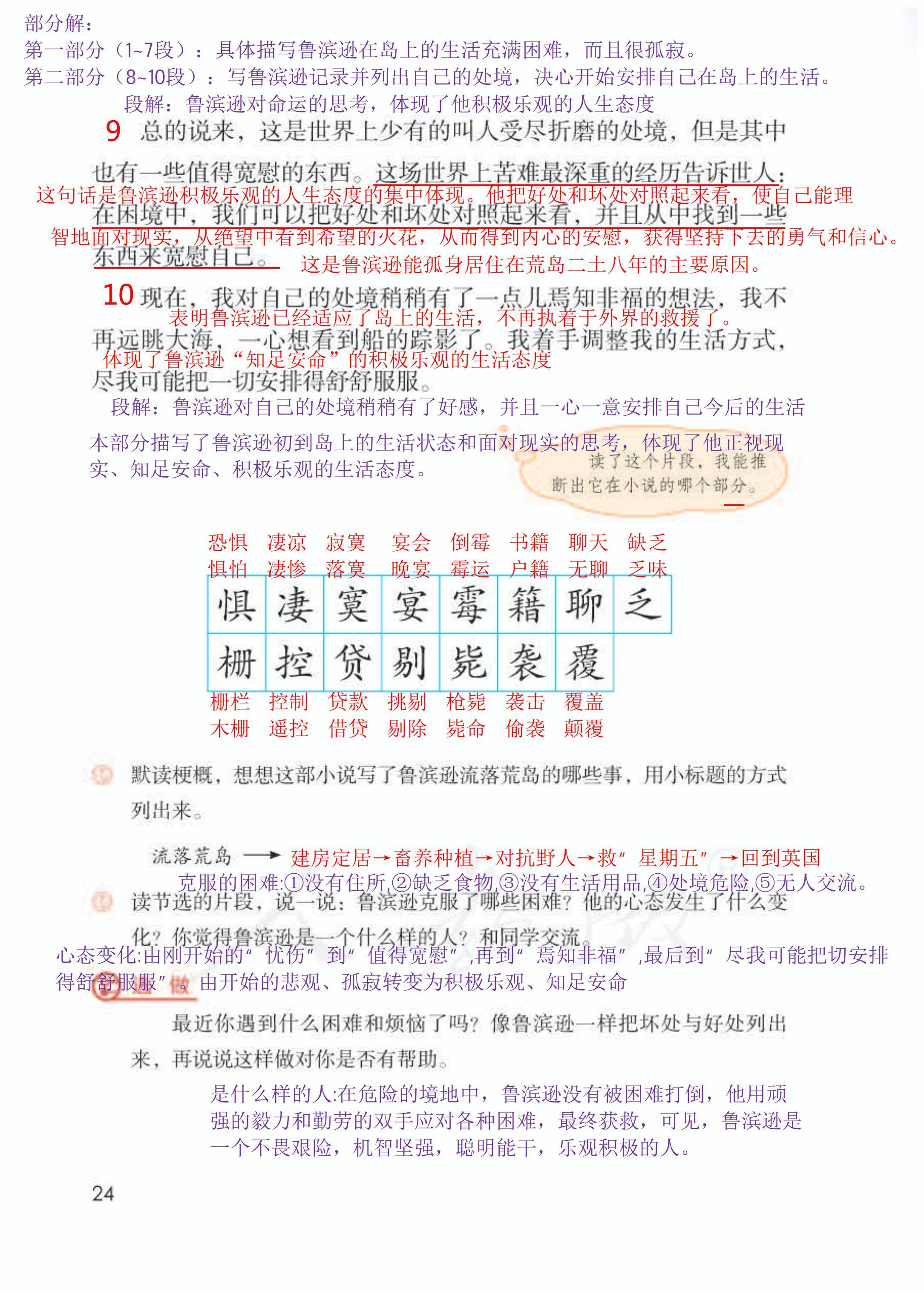 六年级语文下册第五课鲁滨逊漂流记