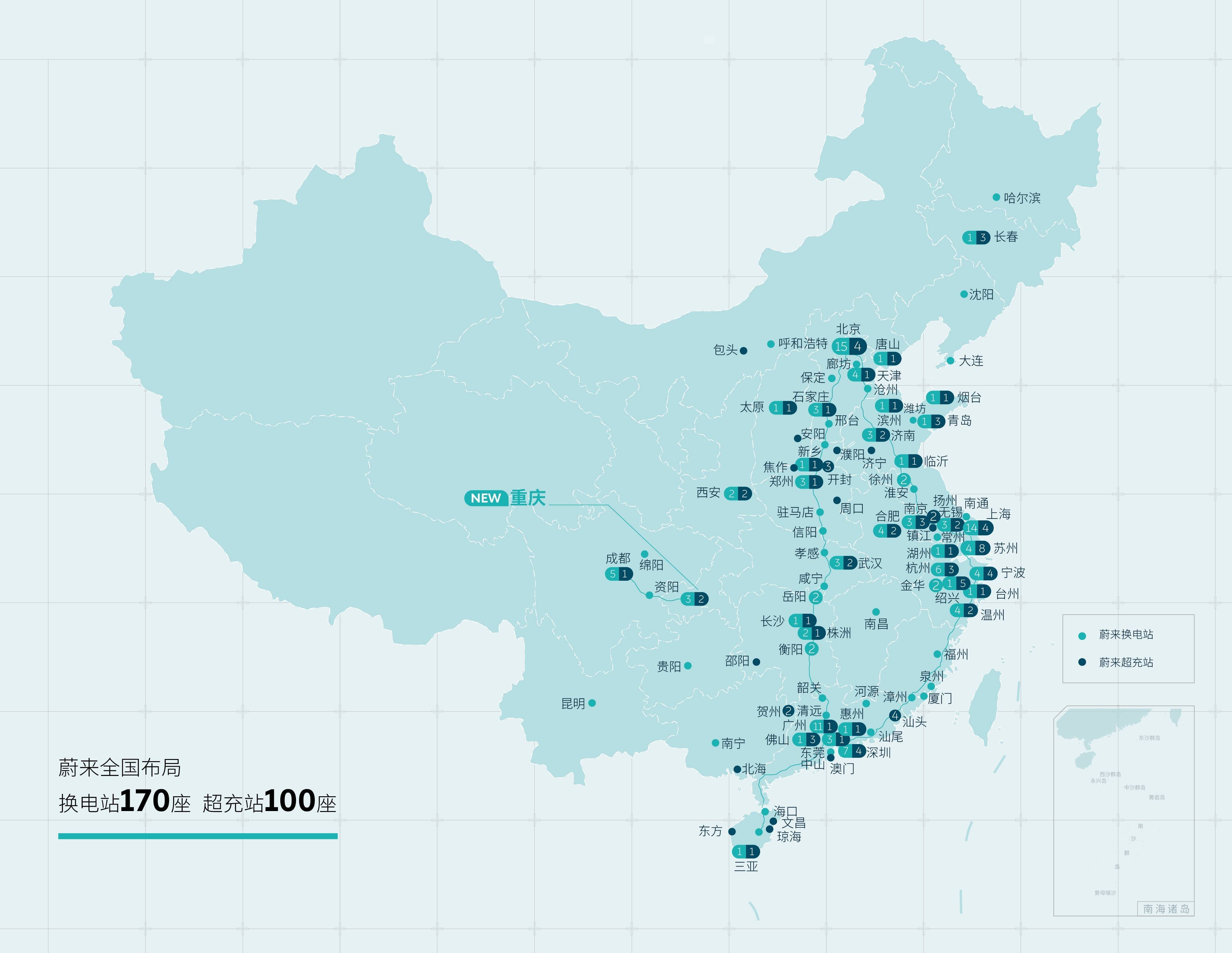 蔚来国内第一百座超级充电达成 最大功率可达180kw