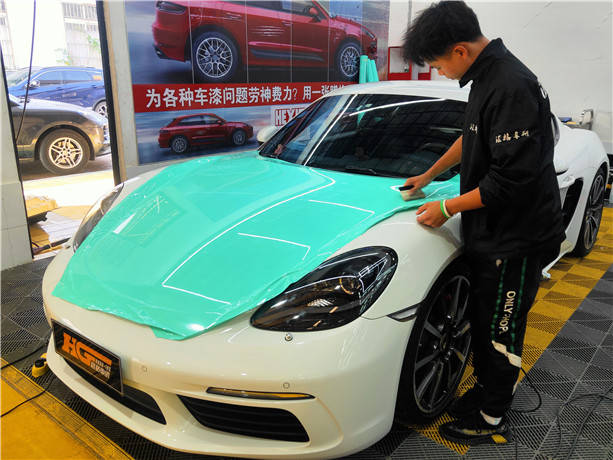 保时捷718改色贴膜 钢琴蒂芙尼蓝 浪漫的颜色_手机搜狐网