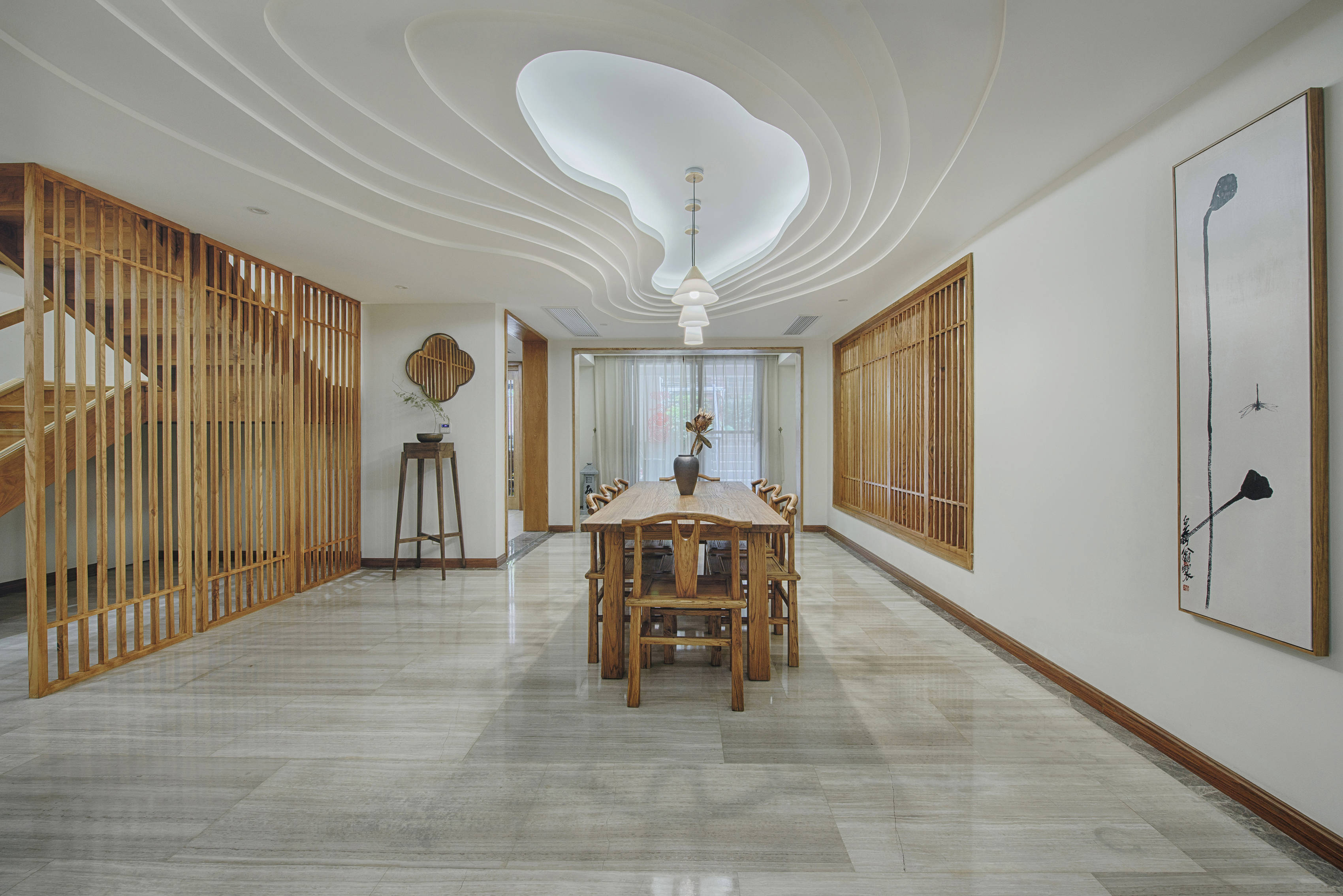 刘敏作品:480m实木禅意别墅,一层变两层,自然和谐的家