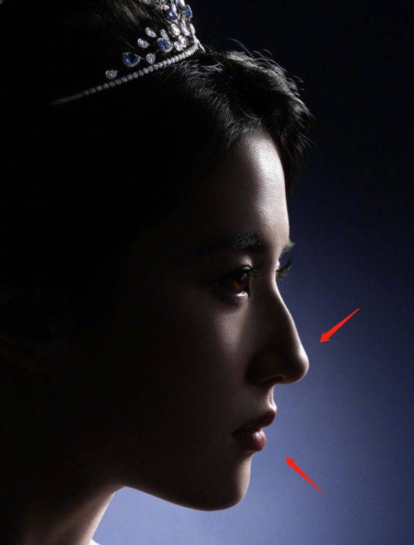 刘亦菲一组侧脸照曝光侧面五官弧度优越想在鼻梁上滑滑梯