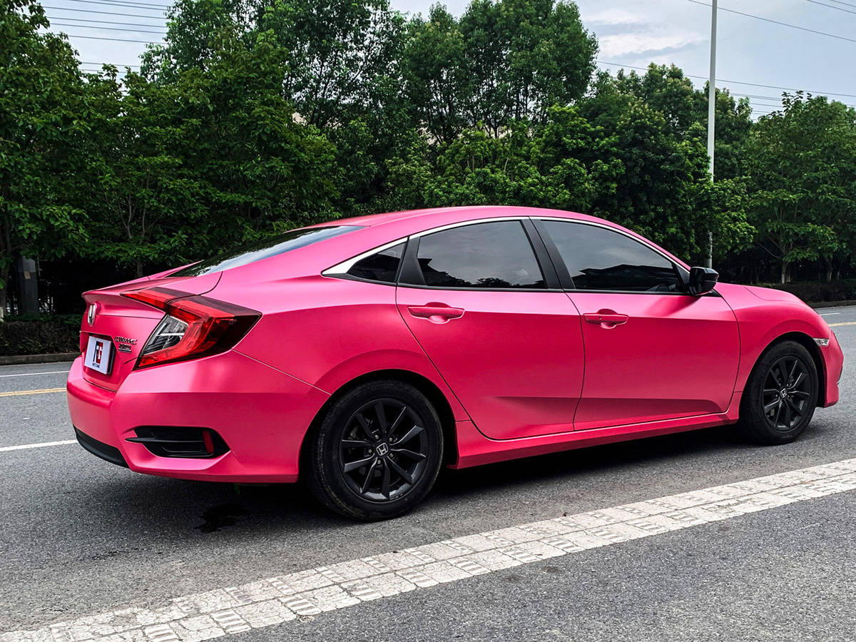 本田思域车身改色电光粉rg瑞集改色膜浙江湖州