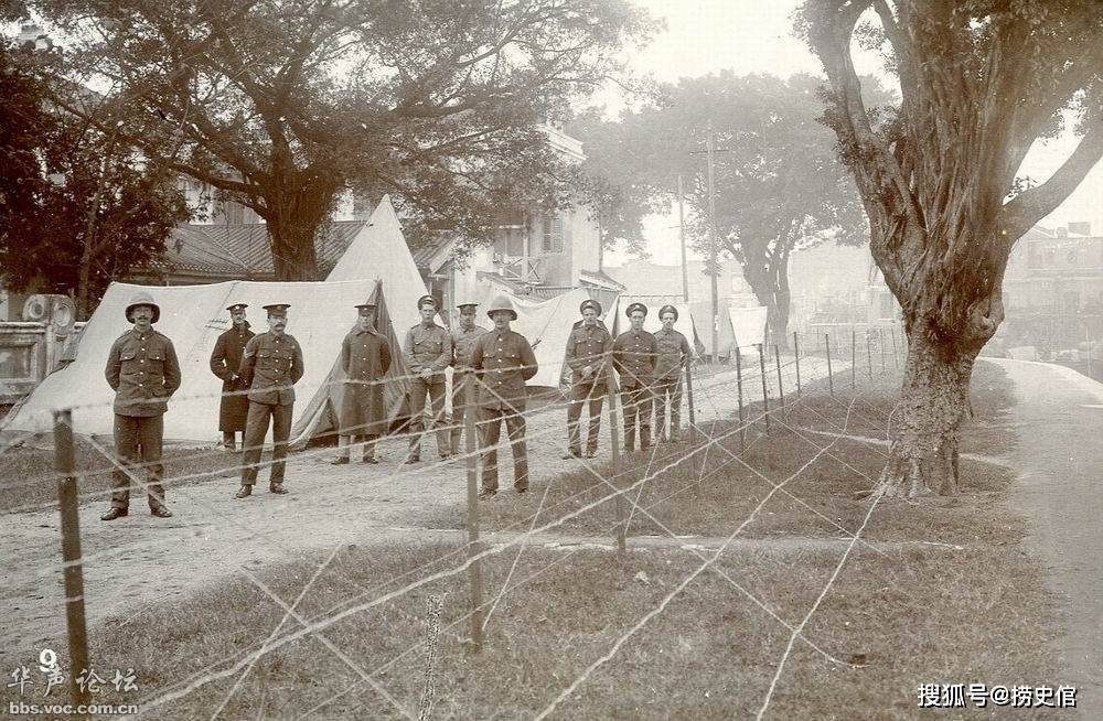 老照片1912年广州沙面岛的英租界和英国军队