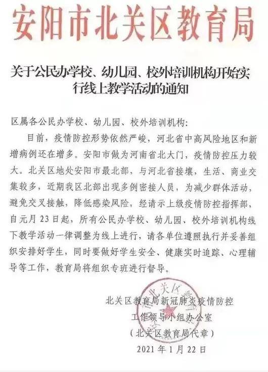 區屬各公民辦學校,幼兒園,校外培訓機構:地區和新增病例還在增多.