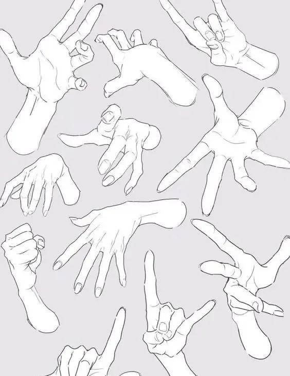 板绘|不同动态手的素