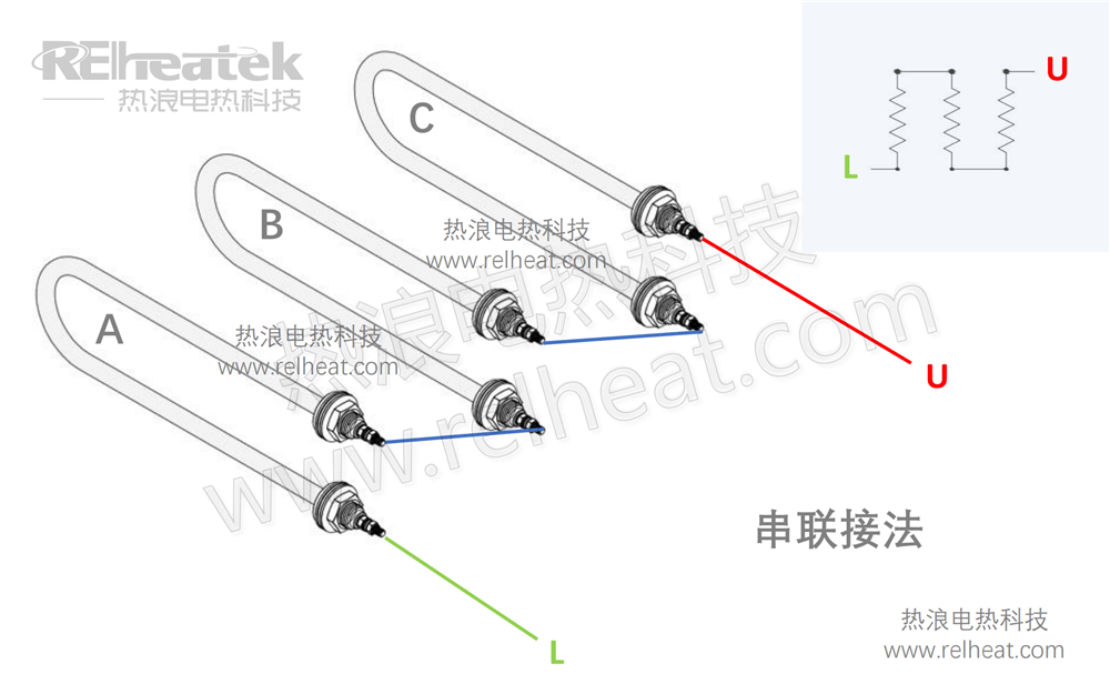 关于电加热管的接线问题