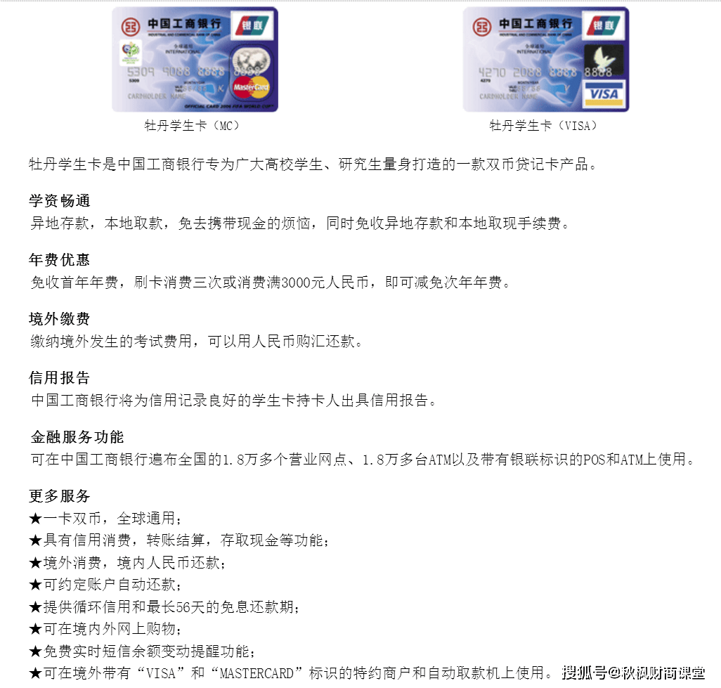针对高校在校学生共同推出的联名信用卡）：信用卡申请工行牡丹学生卡：信用卡申请民生留学生卡：信用卡申请