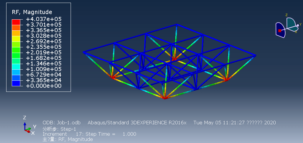 abaqus三維剛架與桁架模型分析