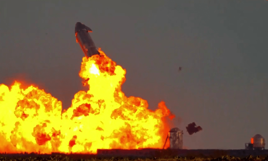 原创马斯克刚笑了8分钟首次平稳着陆的星舰sn10原地爆炸