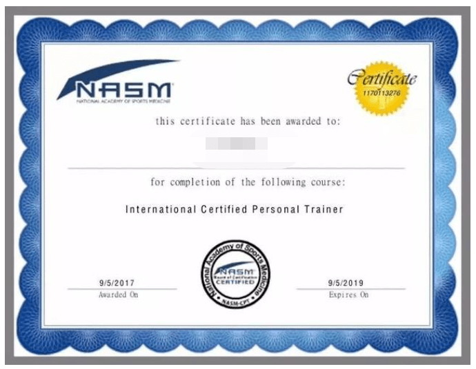 美国运动医学会acsm」和「美国运动委员会ace」中的一个或者多个认证