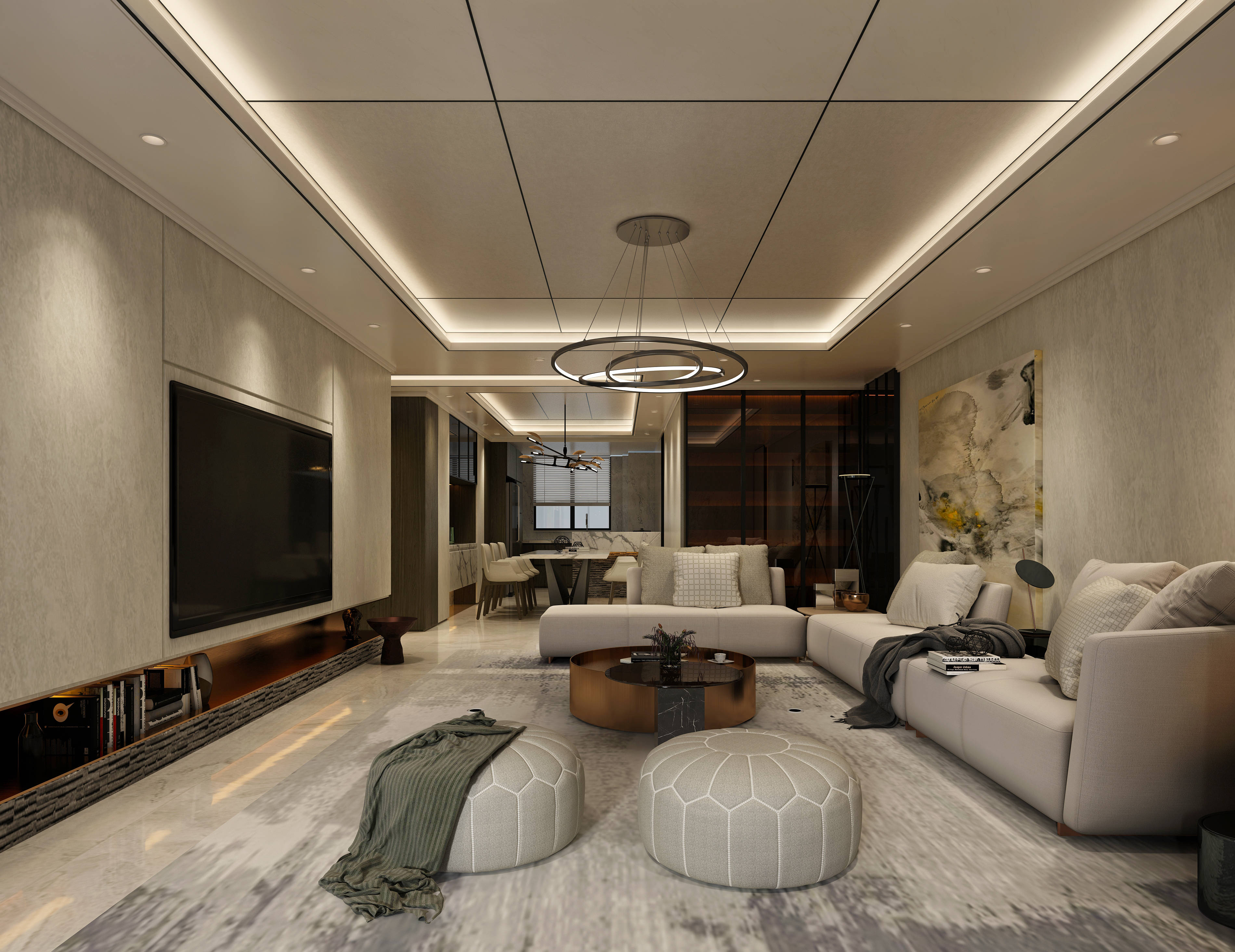 电视背景墙是装修的重 中之重,这样设计能提升几个档次_客厅