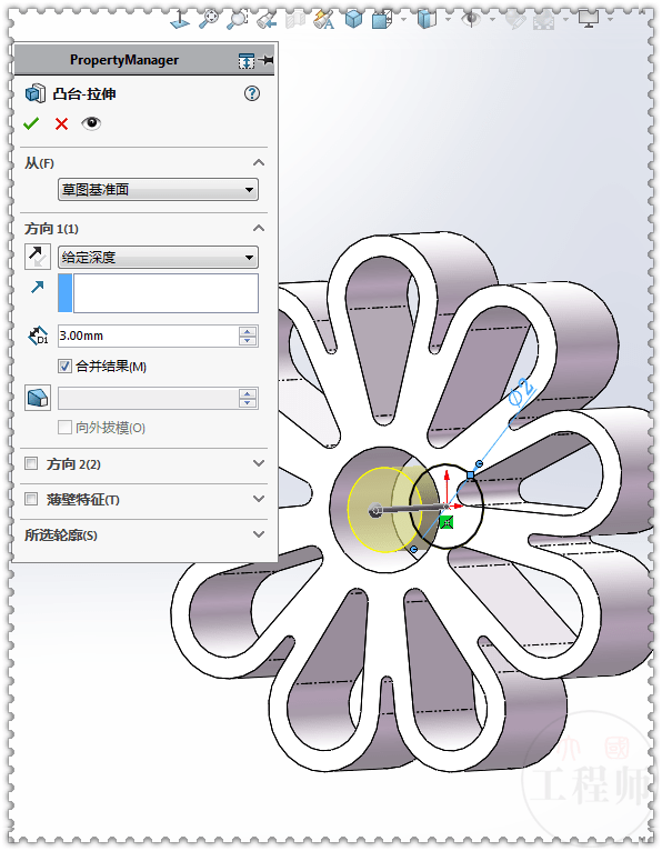 用solidworks画的木雕图形此图要画三个零件