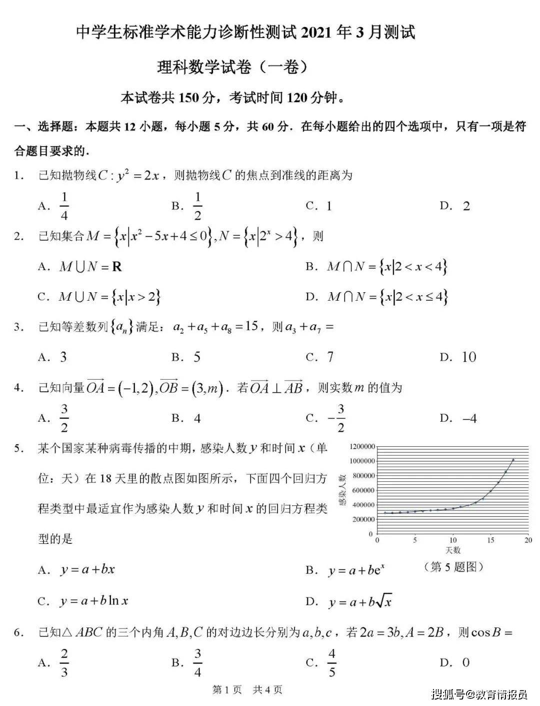 清华大学thussat21年3月诊断测试文科 理科数学试题来了 教育