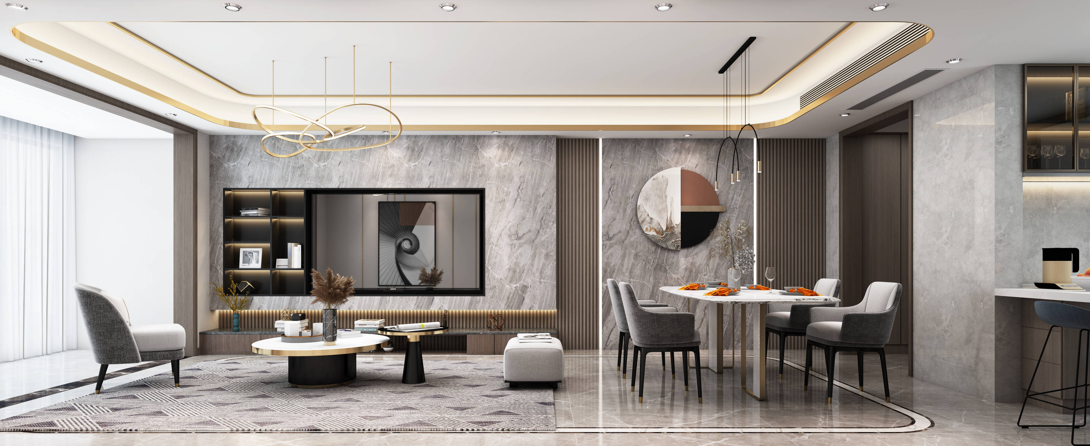 无锡别墅装饰瑷颐湾250㎡现代轻奢